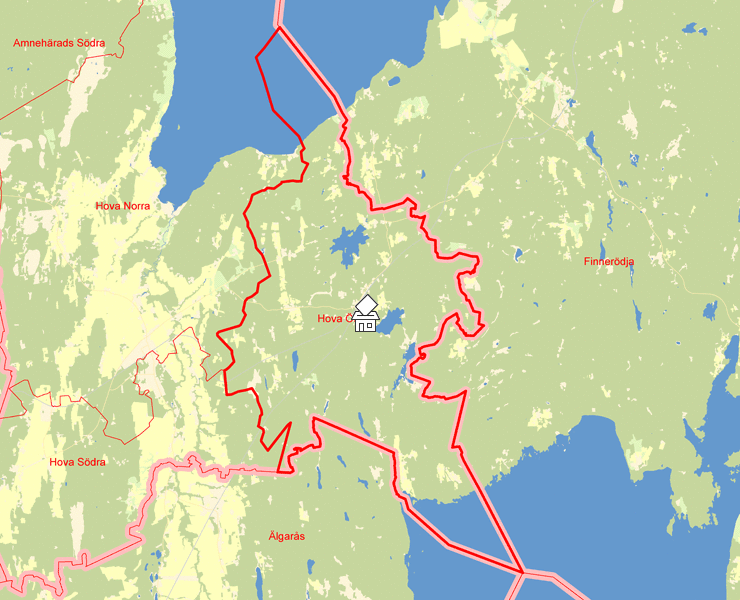 Karta över Hova Östra