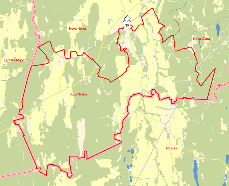 Karta över Hova Södra