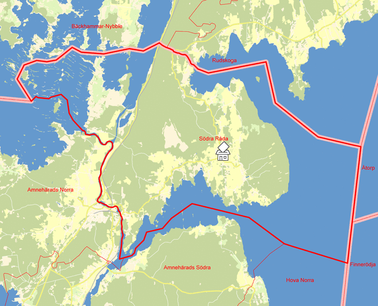 Karta över Södra Råda