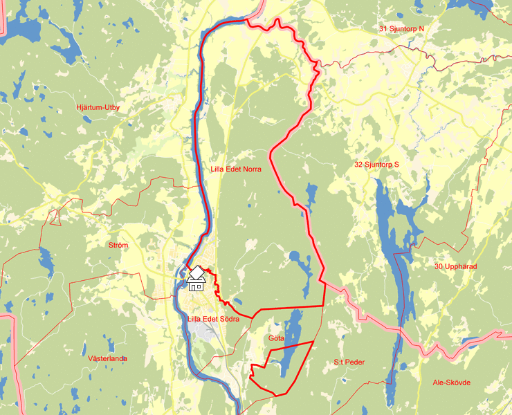 Karta över Lilla Edet Norra