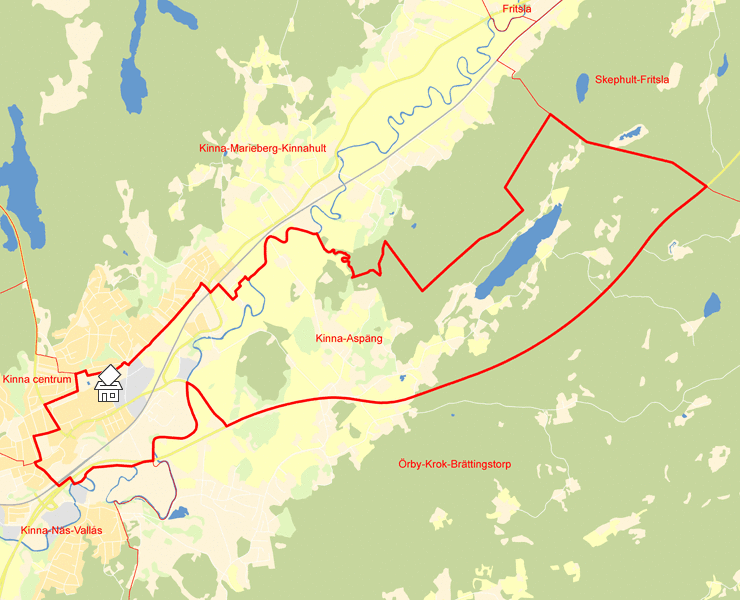 Karta över Kinna-Aspäng