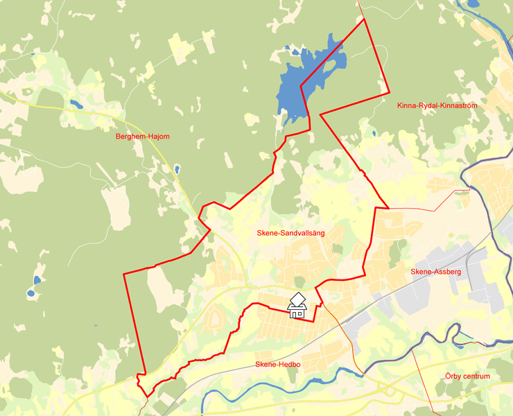 Karta över Skene-Sandvallsäng