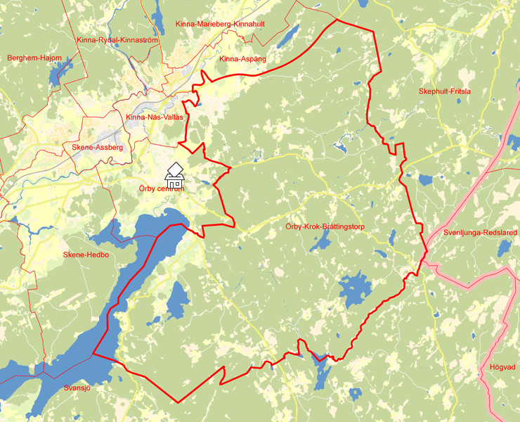 Karta över Örby-Krok-Brättingstorp