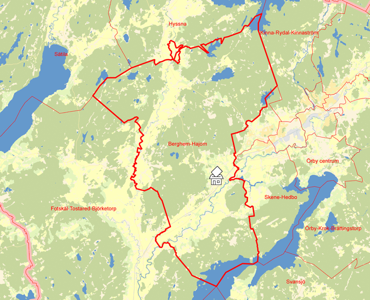 Karta över Berghem-Hajom