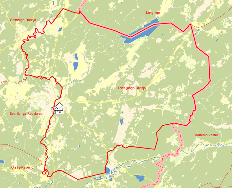 Karta över Svenljunga-Ullasjö