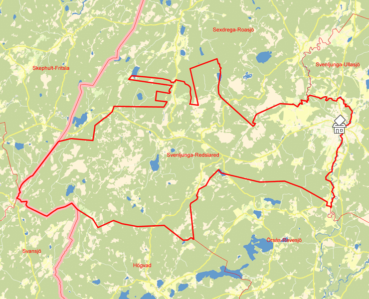 Karta över Svenljunga-Redslared