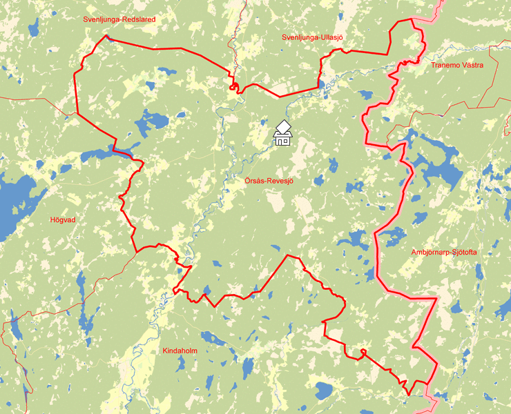 Karta över Örsås-Revesjö