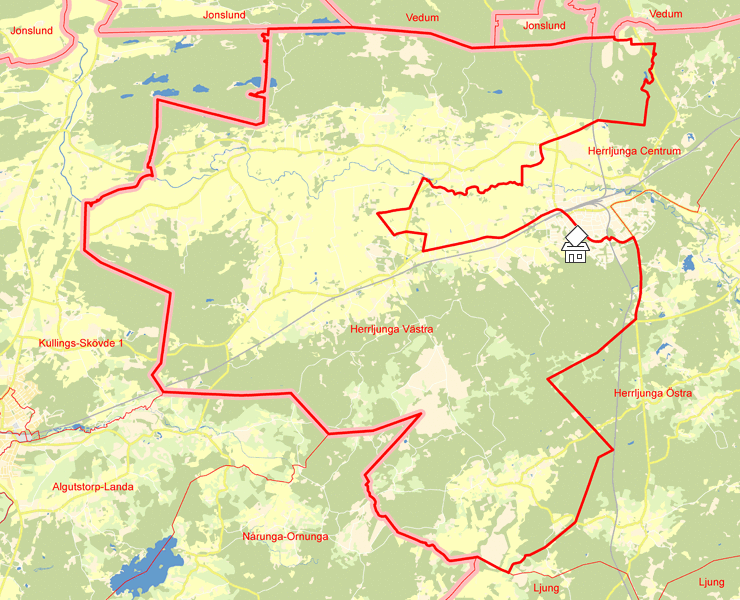 Karta över Herrljunga Västra