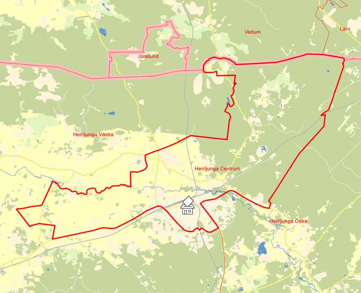 Karta över Herrljunga Centrum