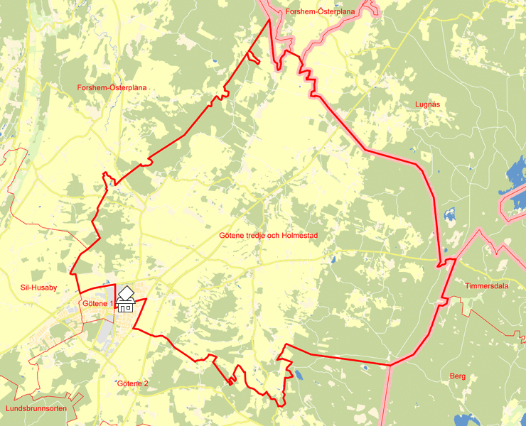 Karta över Götene tredje och Holmestad