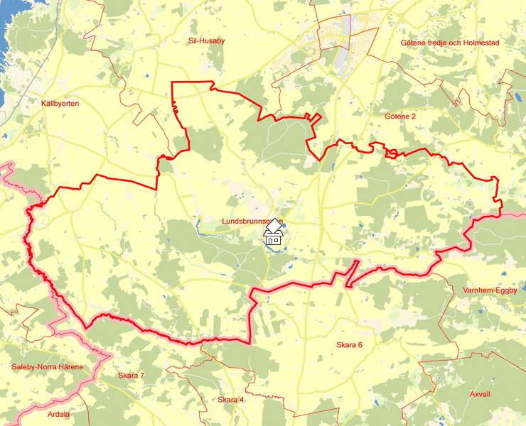 Karta över Lundsbrunnsorten