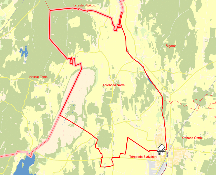 Karta över Töreboda Norra