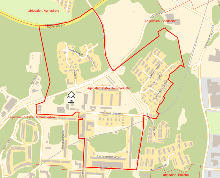 Karta över Lärjedalen, Östra Hammarkullen