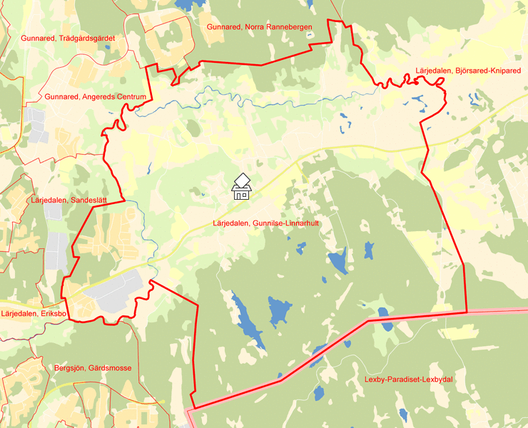Karta över Lärjedalen, Gunnilse-Linnarhult