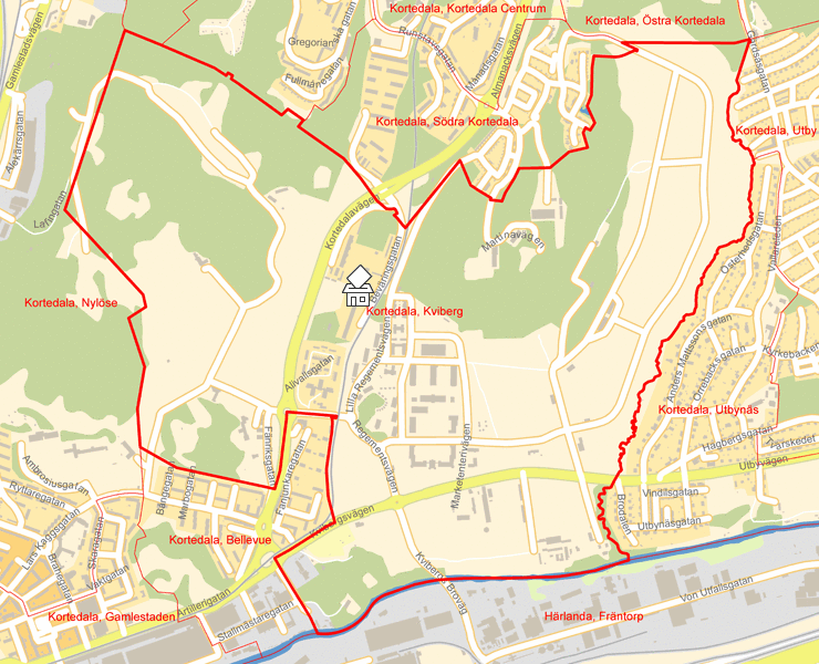 Karta över Kortedala, Kviberg