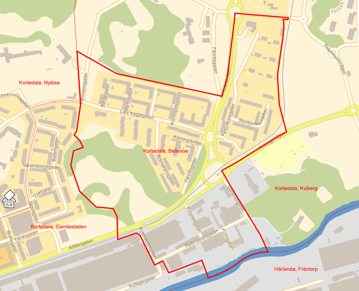 Karta över Kortedala, Bellevue