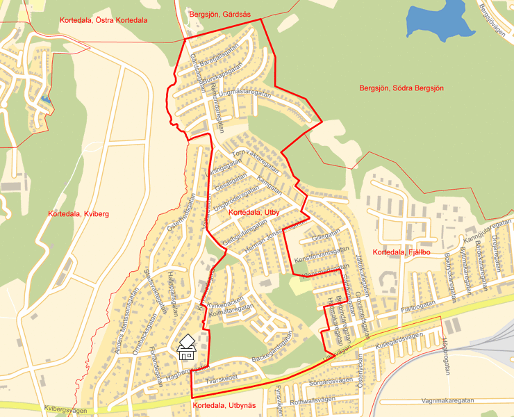 Karta över Kortedala, Utby