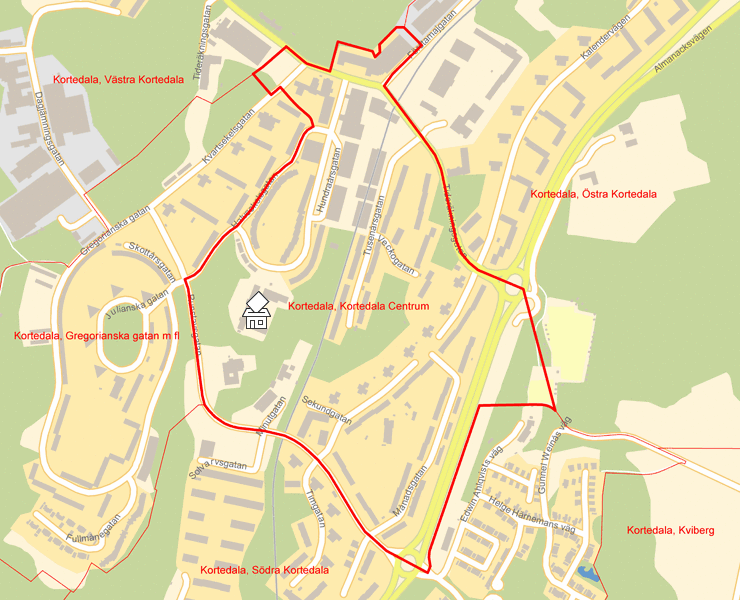 Karta över Kortedala, Kortedala Centrum