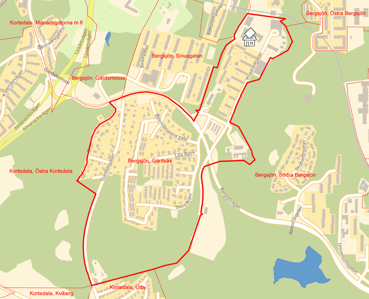 Karta över Bergsjön, Gärdsås
