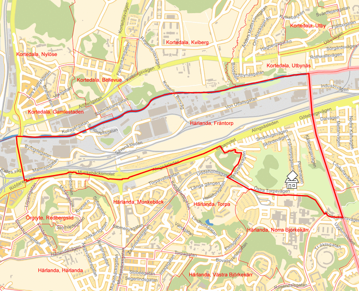 Karta över Härlanda, Fräntorp