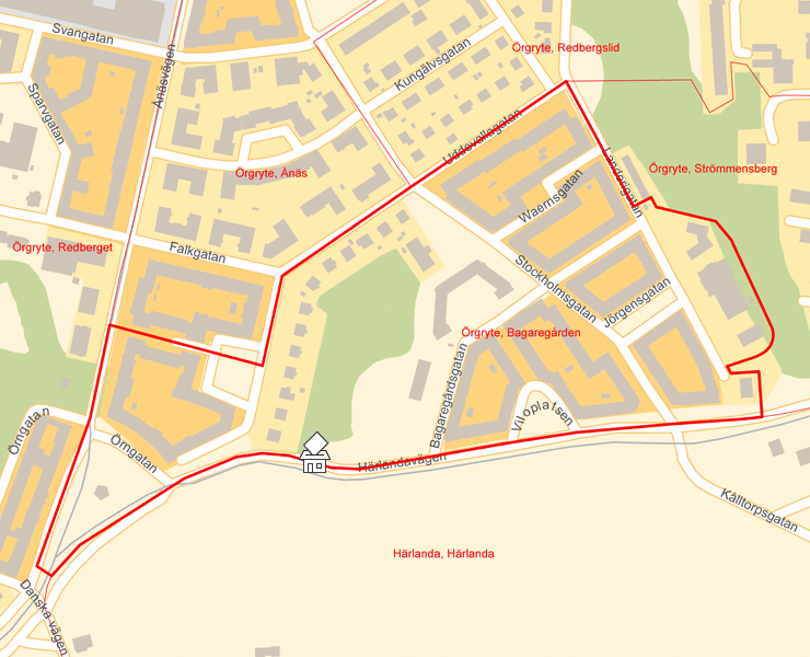 Karta över Örgryte, Bagaregården