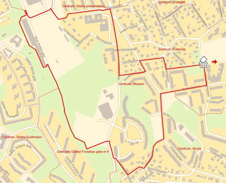 Karta över Centrum, Mossen
