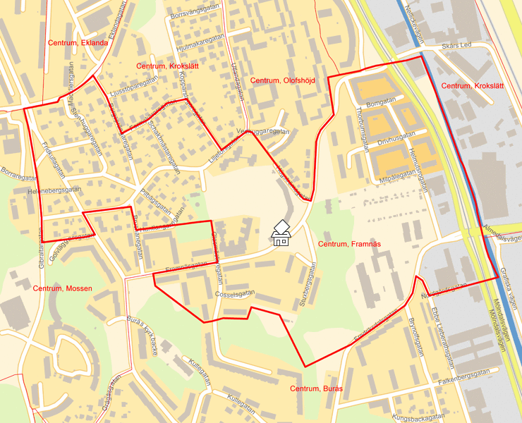 Karta över Centrum, Framnäs
