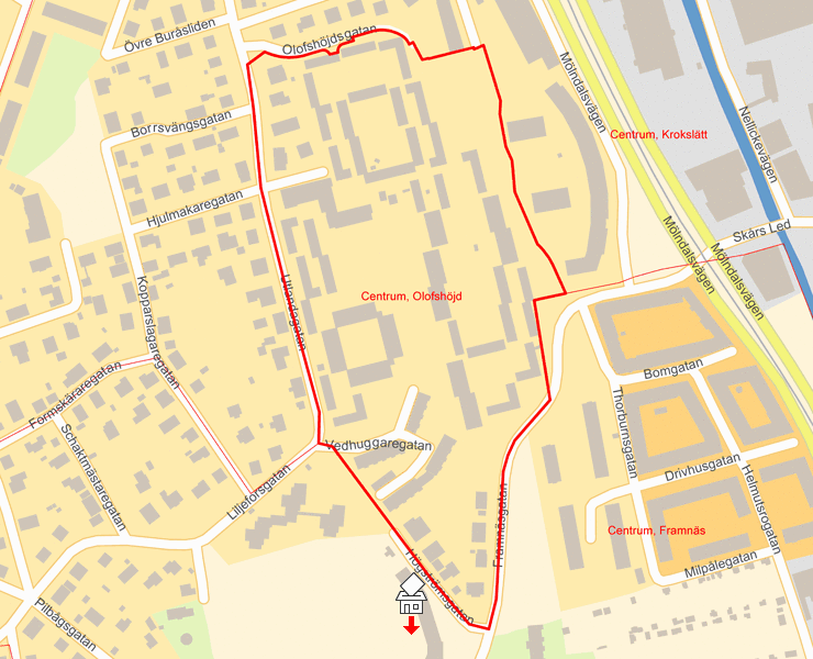 Karta över Centrum, Olofshöjd