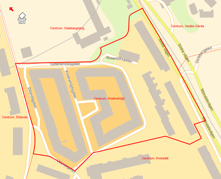 Karta över Centrum, Kristinehöjd