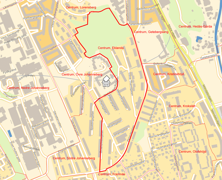 Karta över Centrum, Eklanda