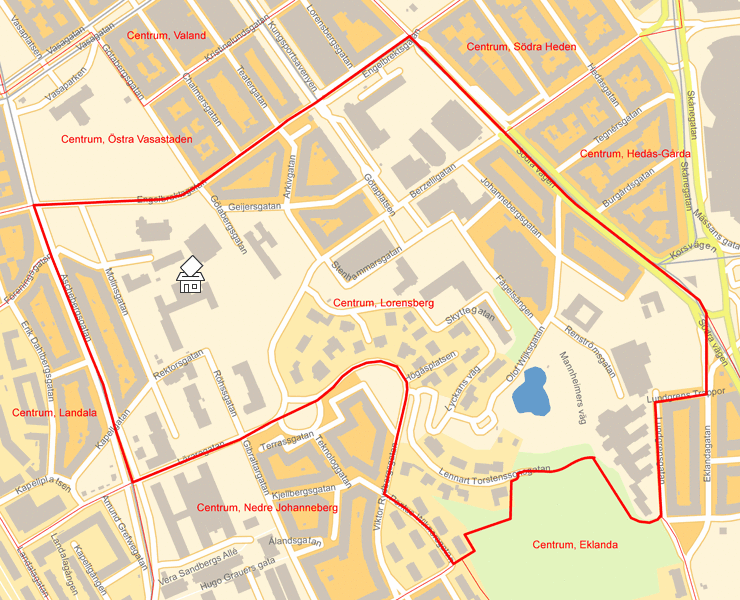 Karta över Centrum, Lorensberg