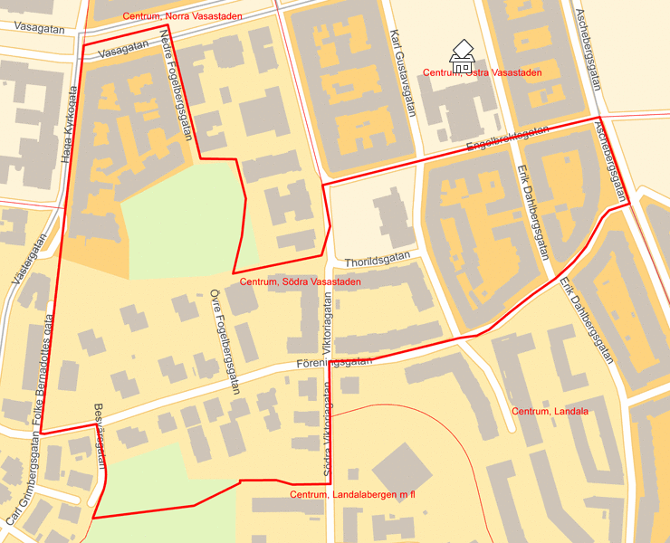 Karta över Centrum, Södra Vasastaden