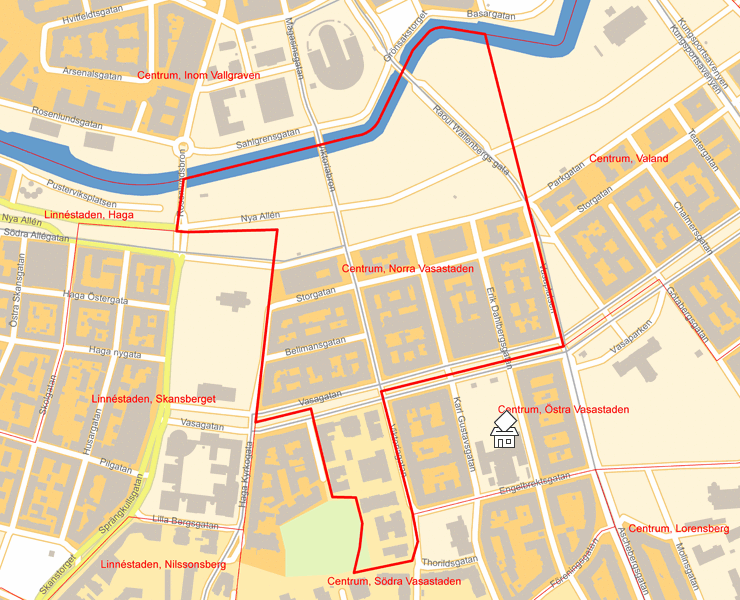 Karta över Centrum, Norra Vasastaden