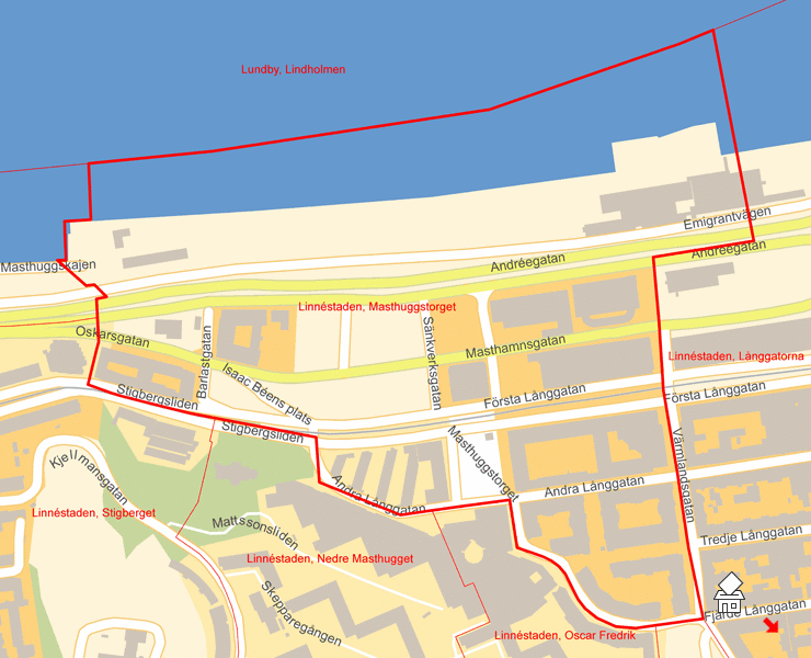 Karta över Linnéstaden, Masthuggstorget