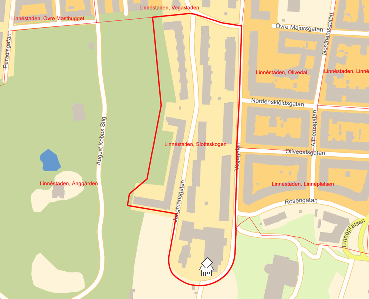 Karta över Linnéstaden, Slottsskogen