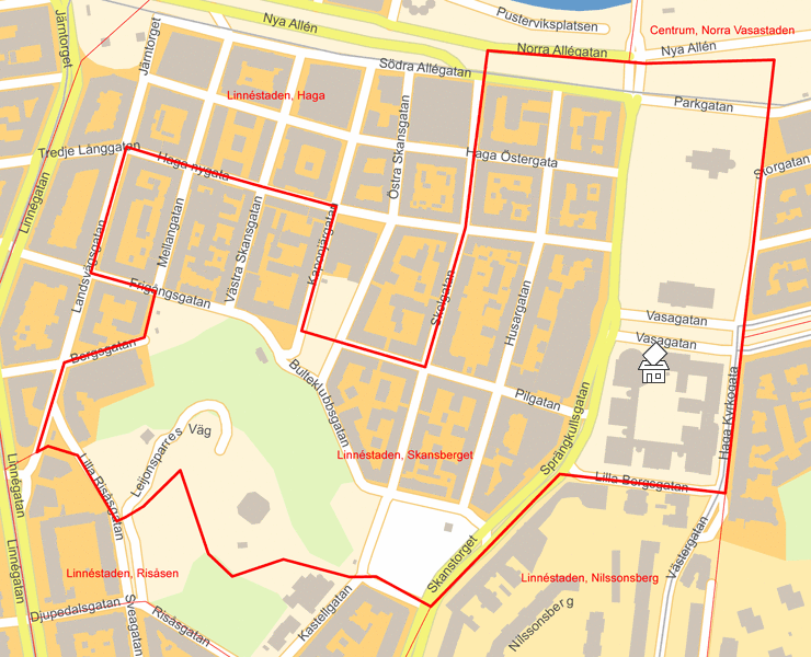 Karta över Linnéstaden, Skansberget