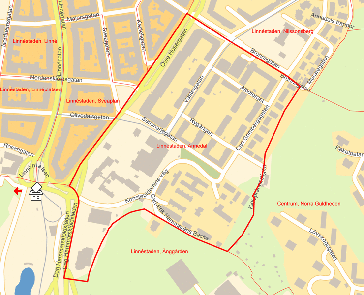 Karta över Linnéstaden, Annedal