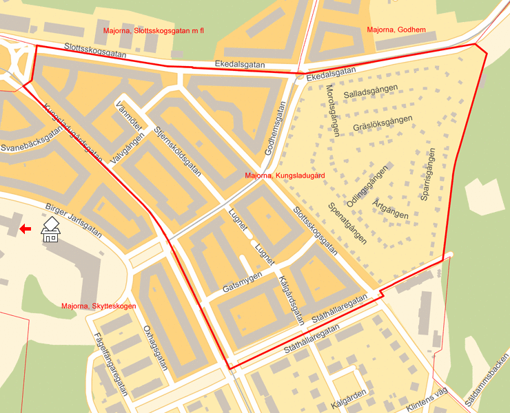 Karta över Majorna, Kungsladugård