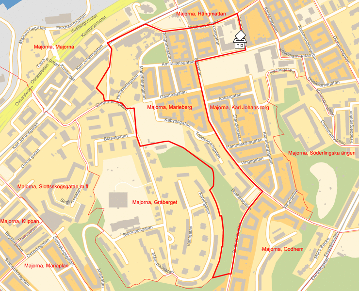 Karta över Majorna, Marieberg