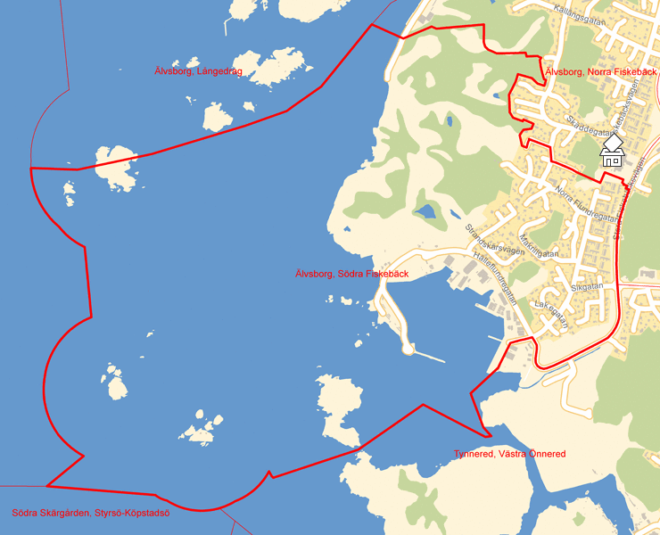 Karta över Älvsborg, Södra Fiskebäck