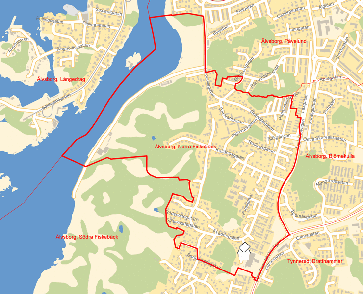 Karta över Älvsborg, Norra Fiskebäck