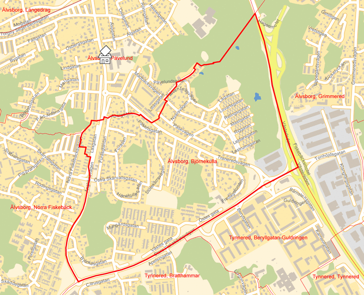 Karta över Älvsborg, Björnekulla