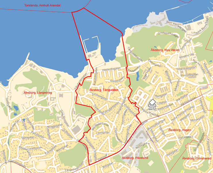 Karta över Älvsborg, Tångudden