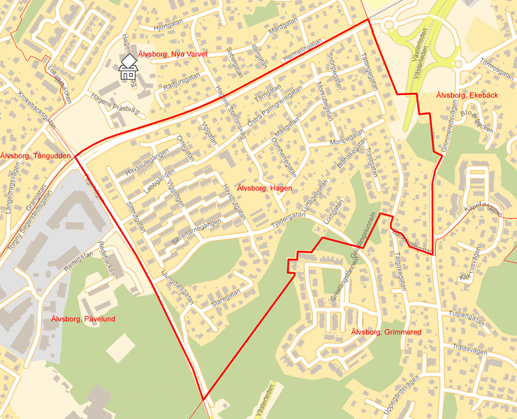 Karta över Älvsborg, Hagen