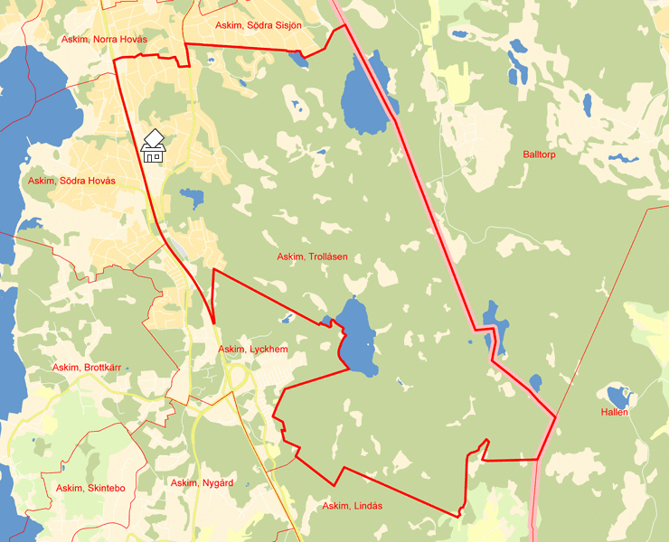Karta över Askim, Trollåsen