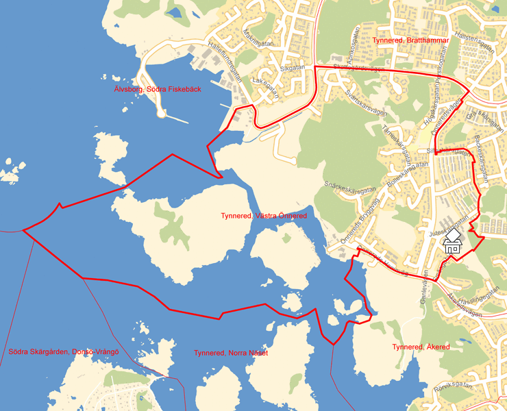 Karta över Tynnered, Västra Önnered