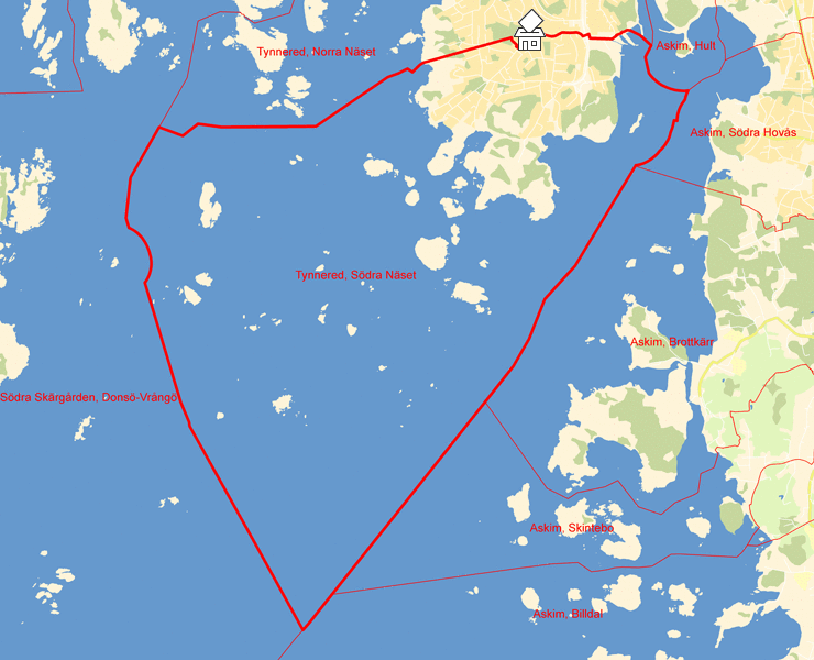 Karta över Tynnered, Södra Näset