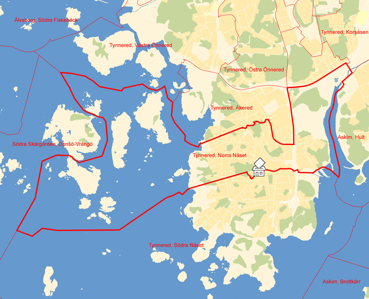 Karta över Tynnered, Norra Näset