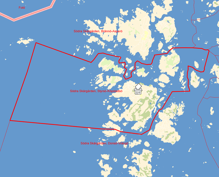 Karta över Södra Skärgården, Styrsö-Köpstadsö