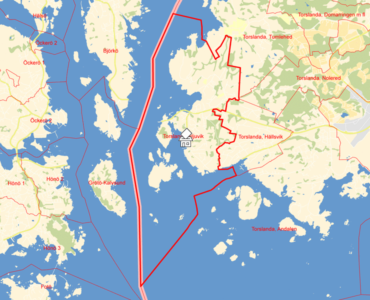 Karta över Torslanda, Hjuvik
